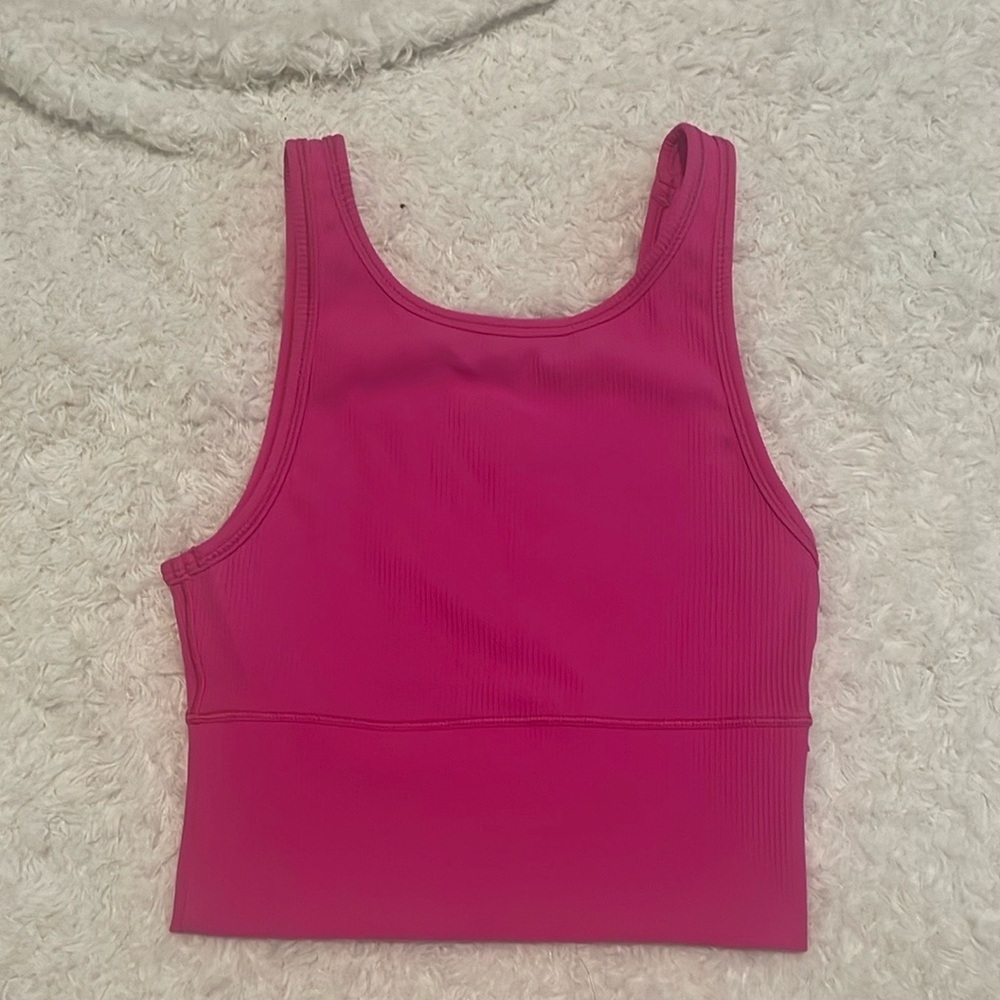 Lululemon power pivot ribbed tank top sonic pink - Picture 3 of 12